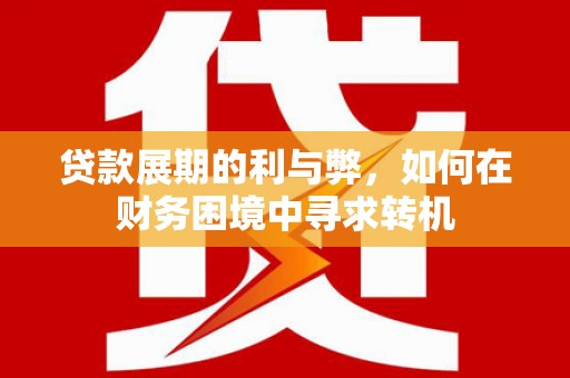 贞丰贷款展期的利与弊，如何在财务困境中寻求转机