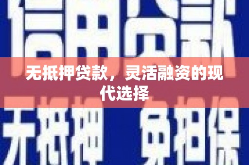 盐田无抵押贷款，灵活融资的现代选择