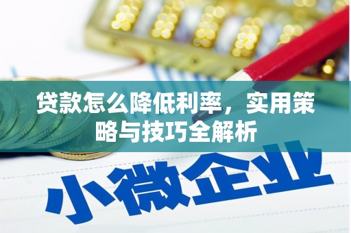 庐阳贷款怎么降低利率，实用策略与技巧全解析