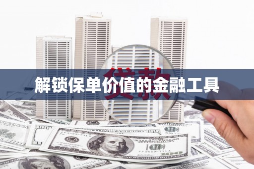 正安解锁保单价值的金融工具
