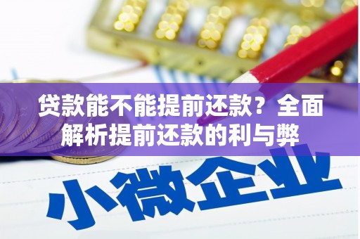 定结贷款能不能提前还款？全面解析提前还款的利与弊