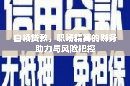 江川白领贷款,职场精英的财务助力与风险把控 江川白领贷款,职场精英的财务助力与风险把控